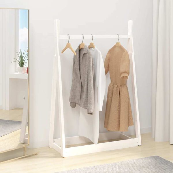vidaXL Clothes Rack White 100x45x150 cm Solid Wood Pine
