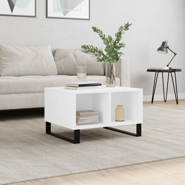 vidaXL Coffee Table White 60x50x36.5 cm Engineered Wood