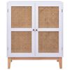 vidaXL Sideboard White 80x35x100 cm MDF and Rattan