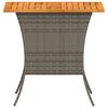 vidaXL Garden Table with Acacia Wood Top Grey 105x75x72 cm Poly Rattan