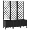 vidaXL Garden Planter with Trellis&Wheels Black 120 x 40 x 146 cm PP