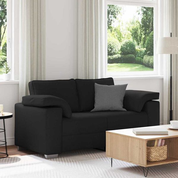 vidaXL Sofa Black 160 x 77 x 82 cm Fabric