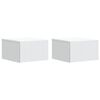 vidaXL Wall-Mounted Bedside Cabinet 2 pcs White 33 x 34.5 x 20 cm