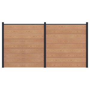 vidaXL Fence Panel 2 pcs WPC and Aluminium Brown