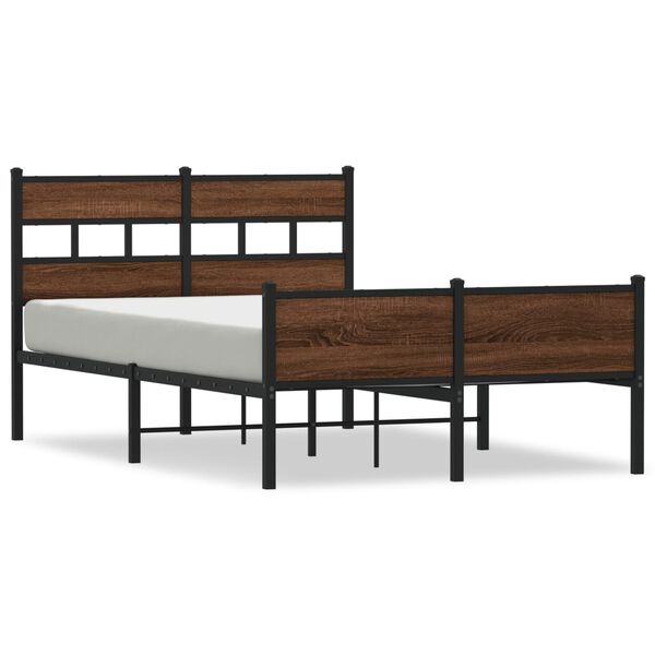 vidaXL Bed Frame without Mattress Brown Oak 120x190 cm Small Double Engineered Wood