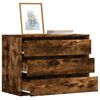 vidaXL Corner Chest of Drawers Smoked Oak 80x41x58 cm Engineered Wood