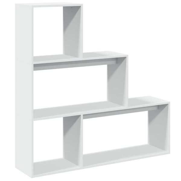 vidaXL Room Divider Bookcase 3-Tier White 123x29x123 cm Engineered Wood