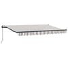 vidaXL Retractable Awning Light Grey and White 450 x 350 cm