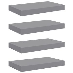 vidaXL Floating Wall Shelves 4 pcs Grey 40x23x3.8 cm MDF