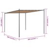 vidaXL Gazebo with Slanted Roof 300x300x257 cm Beige 180 g/m&sup2;