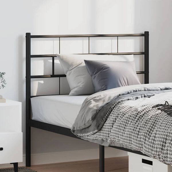 vidaXL Metal Headboard Black 100 cm