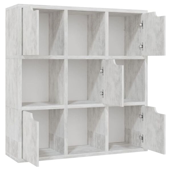 vidaXL Bookshelf Concrete 88.5x27.5x88 cm Engineered Wood