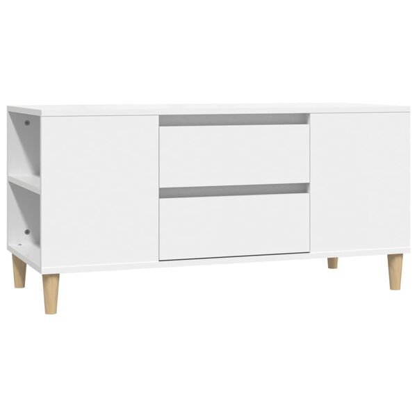 vidaXL TV Cabinet White 102x44.5x50 cm Engineered Wood