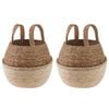 vidaXL Plant Pot with Handles 2 pcs White &Oslash; 22 x 20 cm 100% Seagrass