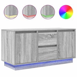vidaXL TV Cabinet with LED Lights Grey Sonoma 100x41x50 cm