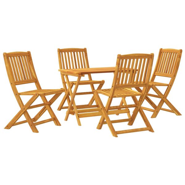 vidaXL 5 Piece Folding Garden Dining Set Solid Wood Acacia