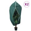 vidaXL Plant Fleece Covers with Zip 2 pcs 70 g/m&sup2; 1.55x1.55 m