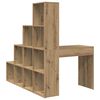vidaXL Corner Desk with Shelf Artisan Oak 101.5 x 149.5 x 149.5 cm