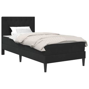 vidaXL Bed Frame with Mattress with Headboard Black 90 x 190 cm Velvet
