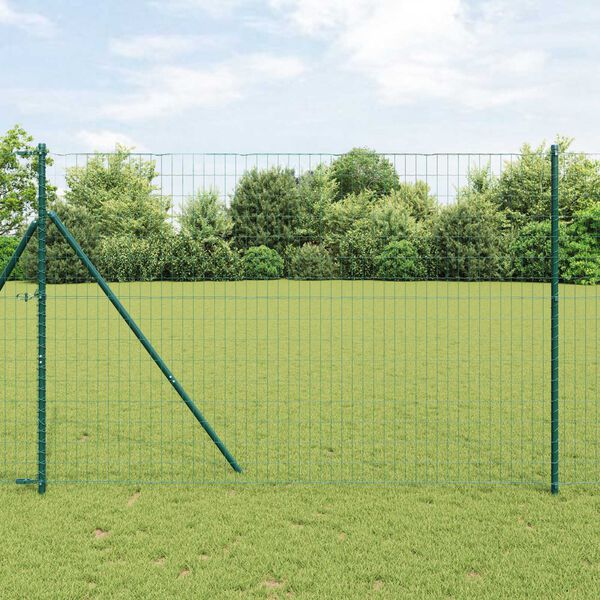 vidaXL Euro Fence Green 1.5 x 10 m PVC-coated iron