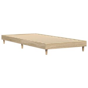 vidaXL Bed Frame without Mattress Sonoma Oak 75x190 cm Small Single Engineered Wood
