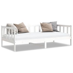 vidaXL Day Bed | White | Solid pinewood | 90x200 cm