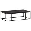 vidaXL Coffee Table Carved Top Black 110x60x34 cm Solid Mango Wood