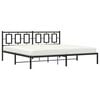 vidaXL Metal Bed Frame without Mattress with Headboard Black 200x200cm