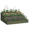 vidaXL Garden Planter Olive Green 90 x 90 x 35 cm Cold-rolled Steel