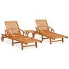 vidaXL 2 Piece Sunlounger Set with Table Solid Acacia Wood