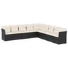 vidaXL 9 Piece Garden Sofa Set with Cushions Black Poly Rattan