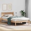 vidaXL Bed Frame with Headboard Brown 75 x 190 cm Solid Pine Wood