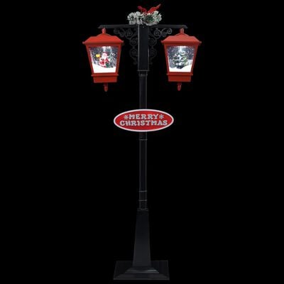 vidaXL Christmas Street Lamp with Santa Black and Red 81x40x188 cm PVC