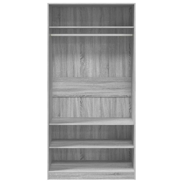 vidaXL Wardrobe Grey Sonoma 100x50x200 cm Engineered Wood