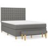 vidaXL Box Spring Bed with Mattress Dark Grey 140x190 cm Fabric