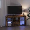 vidaXL Corner LED TV Cabinet Wall-mounted Smoked Oak 100 x 40 x 50 cm