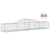 vidaXL Arched Gabion Baskets 25 pcs 300x50x40/60 cm Galvanised Iron