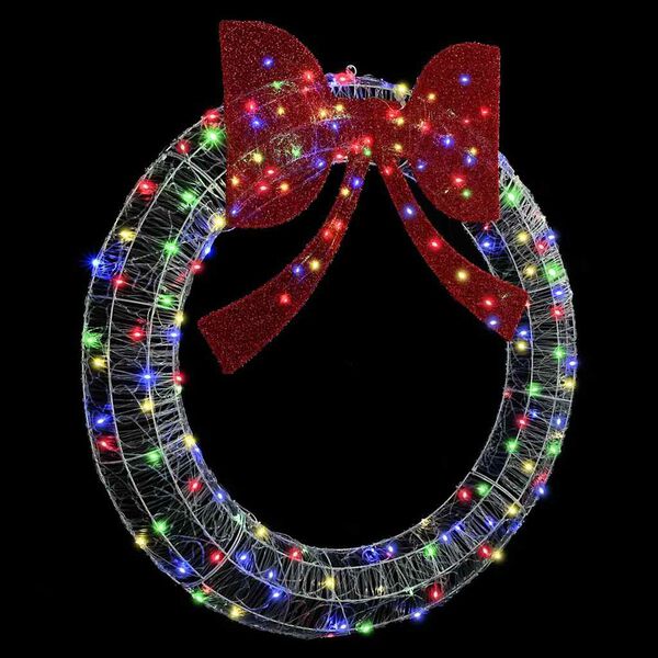 vidaXL Wreath with 150 LEDs Multicolour 120 cm Acrylic