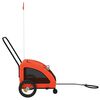 vidaXL Pet Bike Trailer Orange and Grey Oxford Fabric and Iron