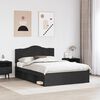 vidaXL Bed Frame with Headboard Black 160 x 200 cm Solid Pine Wood