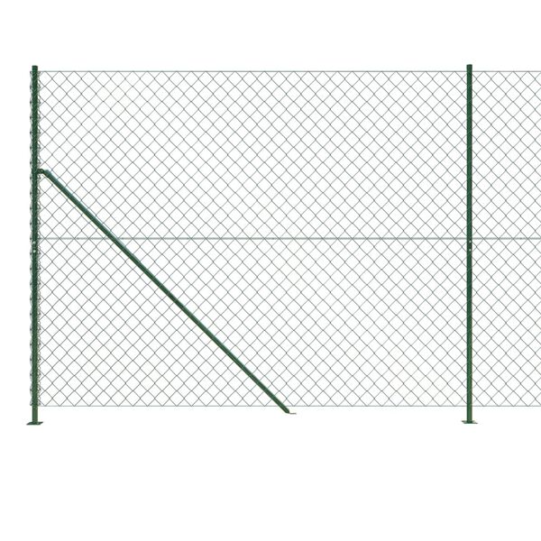 vidaXL Chain Link Fence with Flange Green 2x25 m