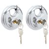 vidaXL Discus Locks with Keys 2 pcs Silver 9 x 2.8 x 9 cm