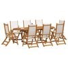 vidaXL 7 Piece Garden Dining Set Solid Wood Acacia and Textilene