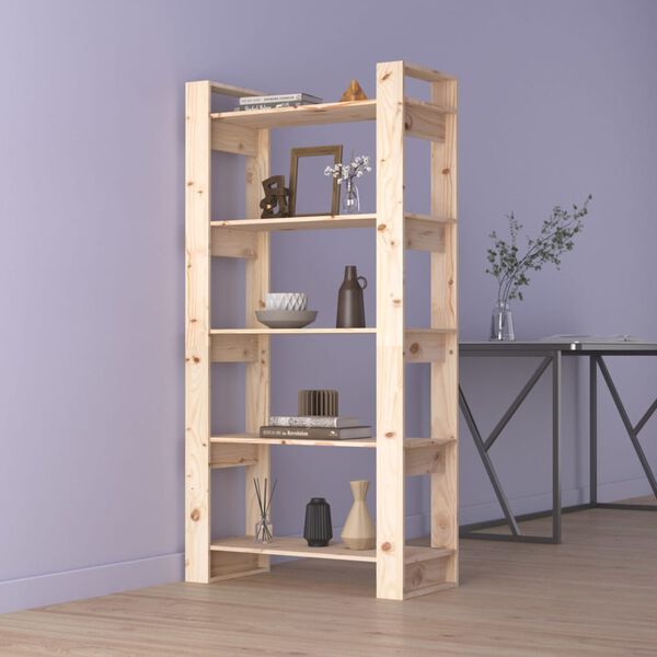 vidaXL Book Cabinet/Room Divider 80x35x160 cm Solid Wood