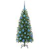 vidaXL Artificial Christmas Tree with 150 LEDs Green 120 cm PE and PVC