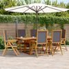 vidaXL 7 Piece Garden Dining Set Anthracite Fabric and Solid Wood