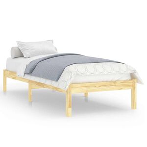 vidaXL Bed Frame | Natural Pine | Solid Pine Wood | Small Single | Durable