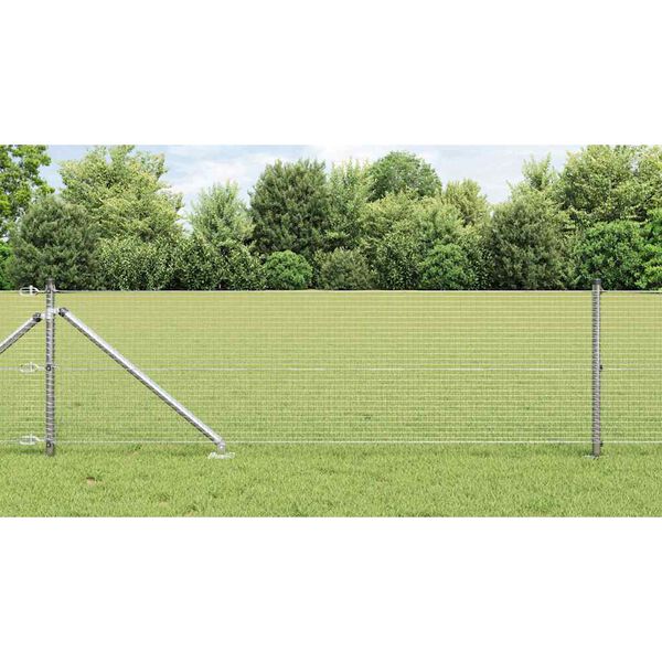 vidaXL Fence Post Silver 10 x 0.6 m (19 x 19 mm mesh) Steel