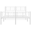 vidaXL Metal Bed Frame without Mattress with Footboard White 135x190cm