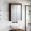 vidaXL Bathroom Mirror Cabinet TULUM Brown Oak 60 x 16.5 x 78 cm